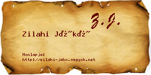 Zilahi Jákó névjegykártya